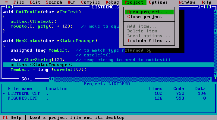 Turbo CPP 3.0 - Debug